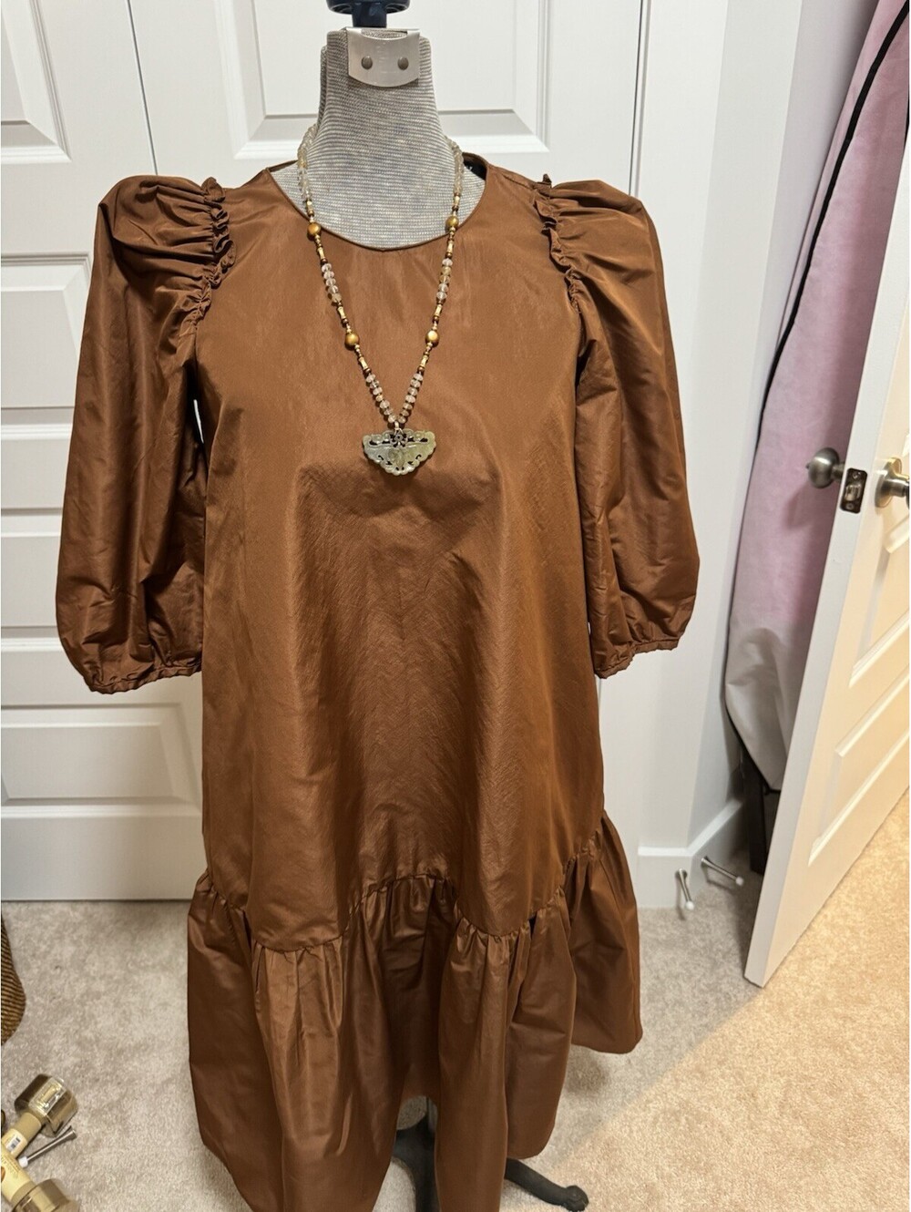 Zara ruffle copper Color dress [COPY]